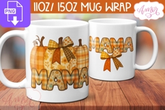 Mama mug wrap sublimation, Fall season mug template Product Image 2