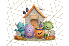 Halloween Costume Parade Clipart PNG with Monsters Clip Art Product Image 4