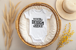 Baby Bodysuit White Mockups, Bodysuit Mockup Product Image 1