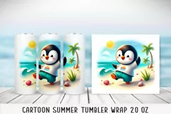 Summer cartoon Tumbler Wrap|PNG, 20 oz. Product Image 2