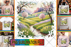 Vibrant TSHIRT Gift Ideas PNG, Spring Product Image 1