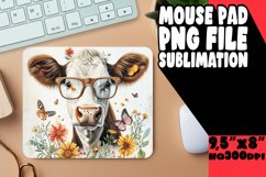 Elegant Watercolor Cow Mouse Pad - Timeless Farmhouse Elegan Product Image 1