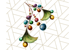 Peacock Christmas Clipart in Jewel Tones, Christmas Png Product Image 4