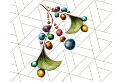 Peacock Christmas Clipart in Jewel Tones, Christmas Png Product Image 4