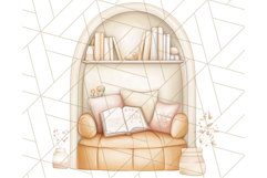 Cozy Book Lover Clipart PNG, Aesthetic Reading Graphics Product Image 4