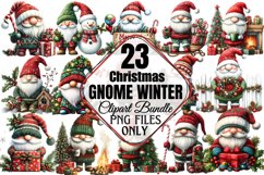 Christmas gnome Winter clipart Bundle PNG Product Image 1