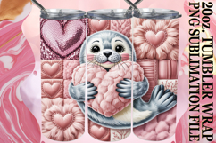 Bright reflections 20oz tumbler wrap, Valenines Animals Product Image 1
