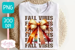 Fall vibes sublimation PNG | Coquette bow PNG design Product Image 2