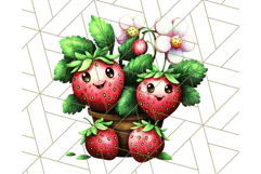 Strawberry Fruit PNG Clipart, Adorable Kawaii Characters Png Product Image 4