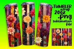 Whimsical Stripe and Bloom Tumbler Graphics Product Image 1