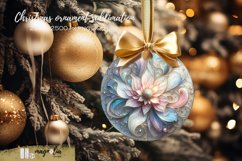 Stained glass flower, round ornament sublimation png Product Image 1