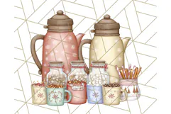 Christmas Sweet Shoppe Clipart PNG, Pastel Bakery Art Product Image 4