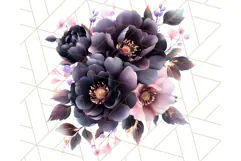 Gothic Floral PNG, Dark Aesthetic Flowers Clipart Print Product Image 4