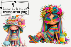 Summer Girls Clipart Watercolor PNG Product Image 1