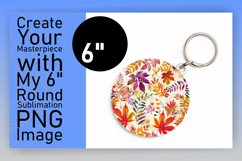 Harvest Watercolor Pattern Round Design Keychain Product Image 1