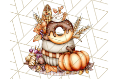 Fall Donut Clipart PNG, Autumn Donuts With Pumpkins Product Image 4