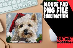 Peeking Dog Mouse Pad Christmas Winter Sublimation Art Product Image 1