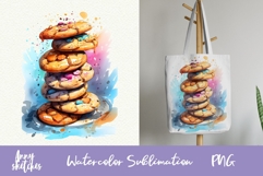 Chocolate cookies Sublimation PNG| Watercolor Baking Clipart Product Image 1