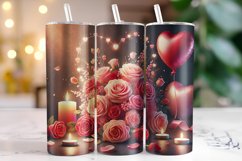 Flowers &amp; Hearts Valentine's Day Tumbler Wrap Sublimation Product Image 1