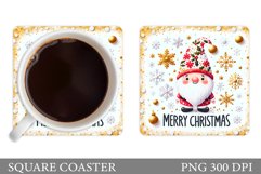 Christmas Gnome Coaster. Christmas Coaster Sublimation Product Image 1