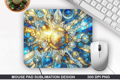 Snowflakes Mouse Pad Sublimation, Christmas Mouse Pad PNG Product Image 1