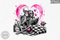 Valentine&#039;s Day Skeleton PNG - Valentine Clipart Sublimation Product Image 1