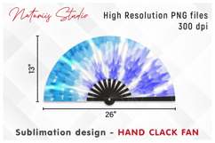 Vibrant Tie Dye Pattern - HAND CLACK FAN Sublimation. Product Image 1