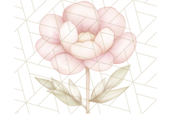 Pastel Pink Easter Bunny Egg and Flowers Clipart PNG Product Image 4