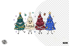 Cartoonish Christmas Trees Clipart Product Image 1