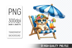 Summer Animals Clipart PNG Bundle, Beach Animals PNG Product Image 17
