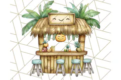 Tropical Tiki Friends PNG Clipart, Cute Summer Art Product Image 4