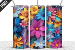 Flowers Tumbler Wrap | Sublimation Design | Tumble PNG Product Image 1
