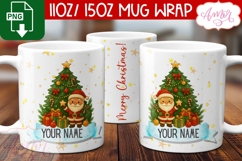 Custom Christmas mug wrap PNG, Santa mug PNG Product Image 1