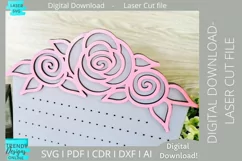 Floral Earrings Jewelry Stand Svg, Earrings display svg Product Image 2