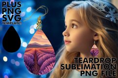 Beauty Spring Landscape Teardrop Earring Sublimation Art Product Image 1