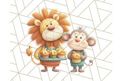 Cozy Safari Baking Animals PNG, Cute Jungle Kitchen Art Product Image 4