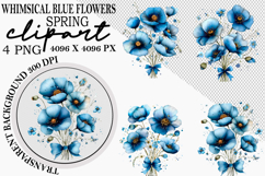 Whimsical Flowers Spring Clipart Png Product Image 1