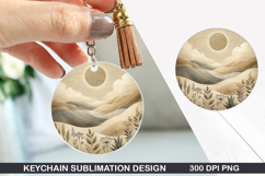 Mountains Keychain Sublimation - Spring Keychain PNG Design Product Image 1
