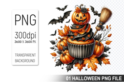 Spooky Cute Halloween Cupcakes Clipart PNG Bundle Product Image 3