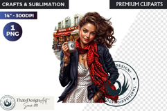 French Girl Clipart PNG, French woman, I love Paris Clipart Product Image 1