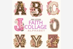 Faith Collage Alphabet PNG Bundle | Christian Leopard Product Image 2