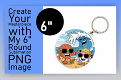 Stylish Circle Design Keychain Template , Summer Beach Product Image 1