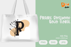 Prairie Rosewood Boho Floral Monogram Product Image 1
