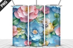 3D Flowers Tumbler Wrap | Sublimation Design | Tumble PNG Product Image 5