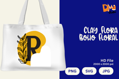 Clay Flora Boho Floral Monogram Product Image 1