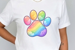 Paw Print Rainbow Bridge Clipart | 14 PNG Pet Memorial Paw Product Image 3