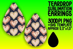 Artful Teardrop Earrings Design Template , Heart Product Image 1