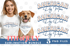 American Dog Mama Papa 4th of July USA Paw DTF PNG Bundle Product Image 1
