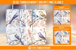 Sparrow Tumbler Wrap Designs, Sublimation Wrap Product Image 1