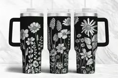 40oz Tumbler laser svg wrap|Wildflowers Butterfly Engraved Product Image 4